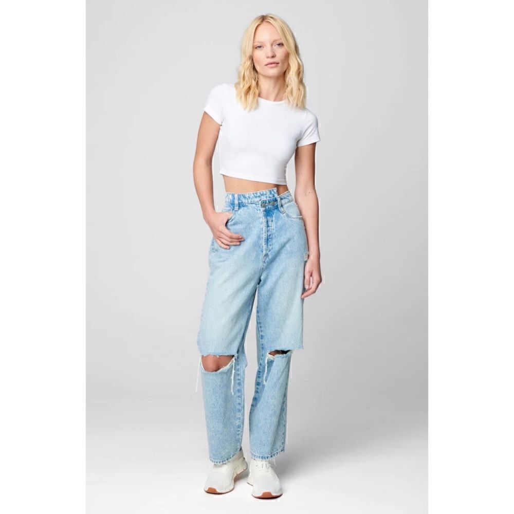 NWT BLANKNYC The Baxter Mismatch Ribcage Denim Pant in Party Everyday, Size 27